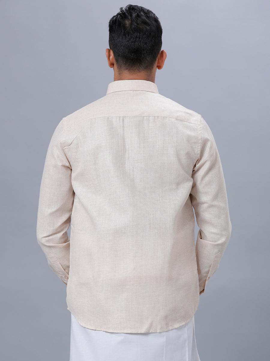 Mens Formal Shirt Full Sleeves Light Sandal T25 TA7-Back view