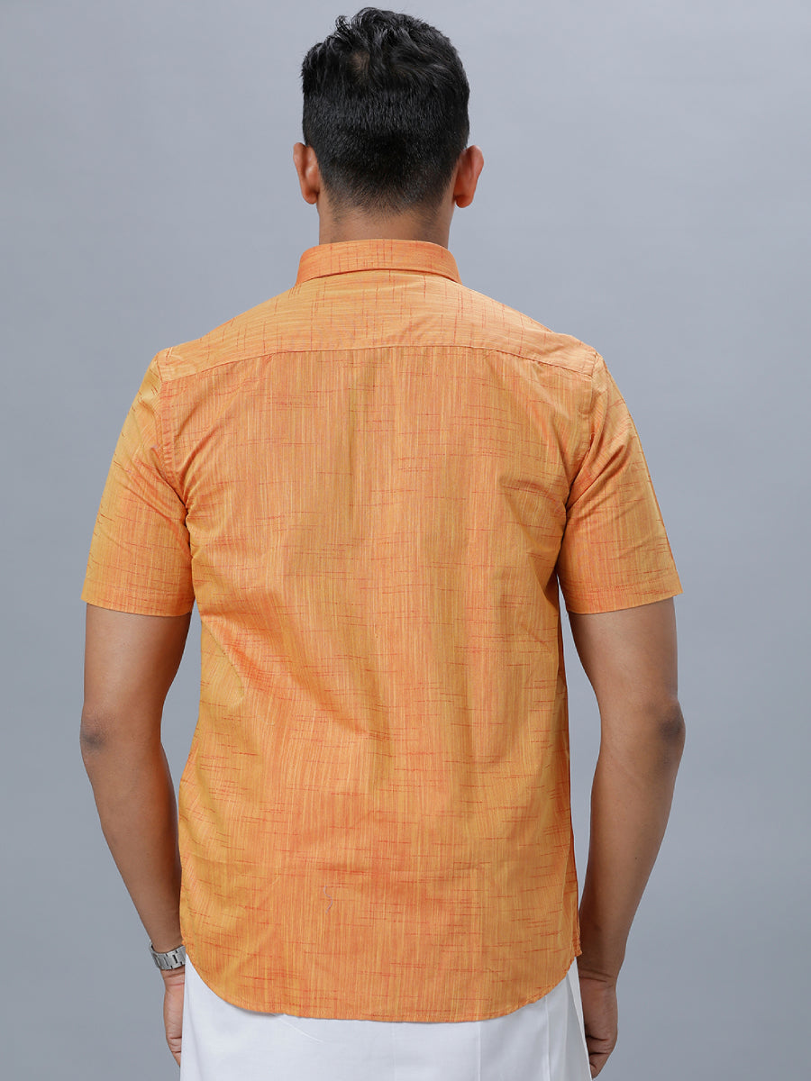 Mens Formal Shirt Half Sleeves Light Orange T20 CR5