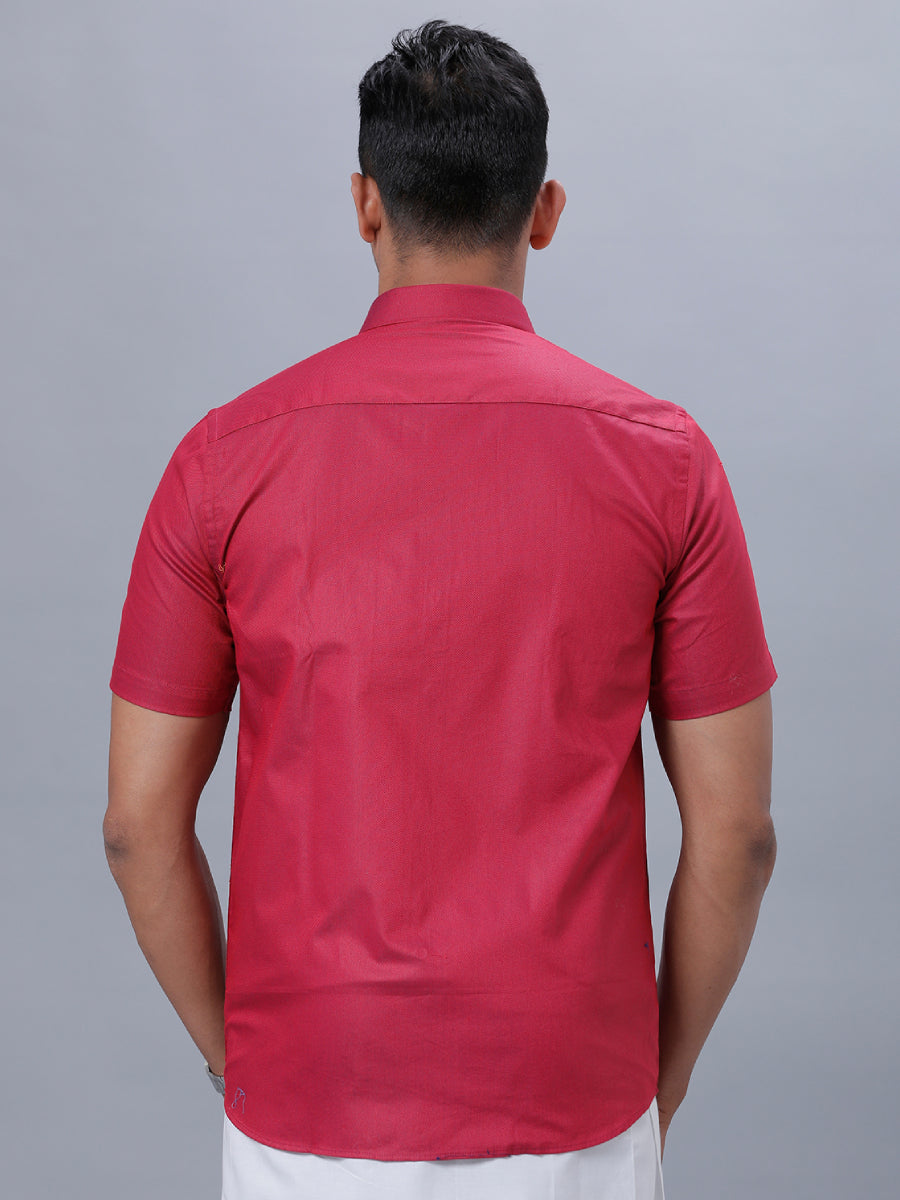 Mens Formal Shirt Half Sleeves Strong Red T30 TF6 - Main Image