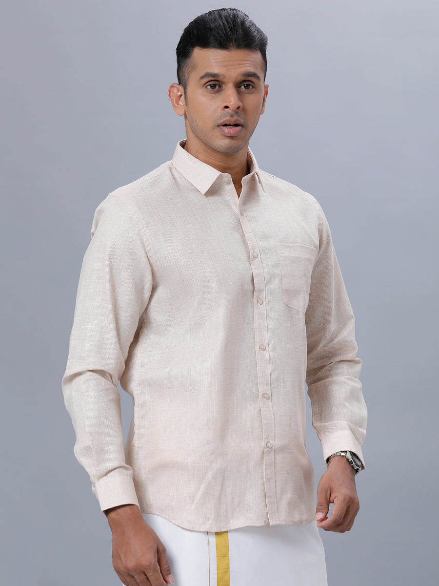 Mens Formal Shirt Full Sleeves Light Sandal T25 TA7-Front view