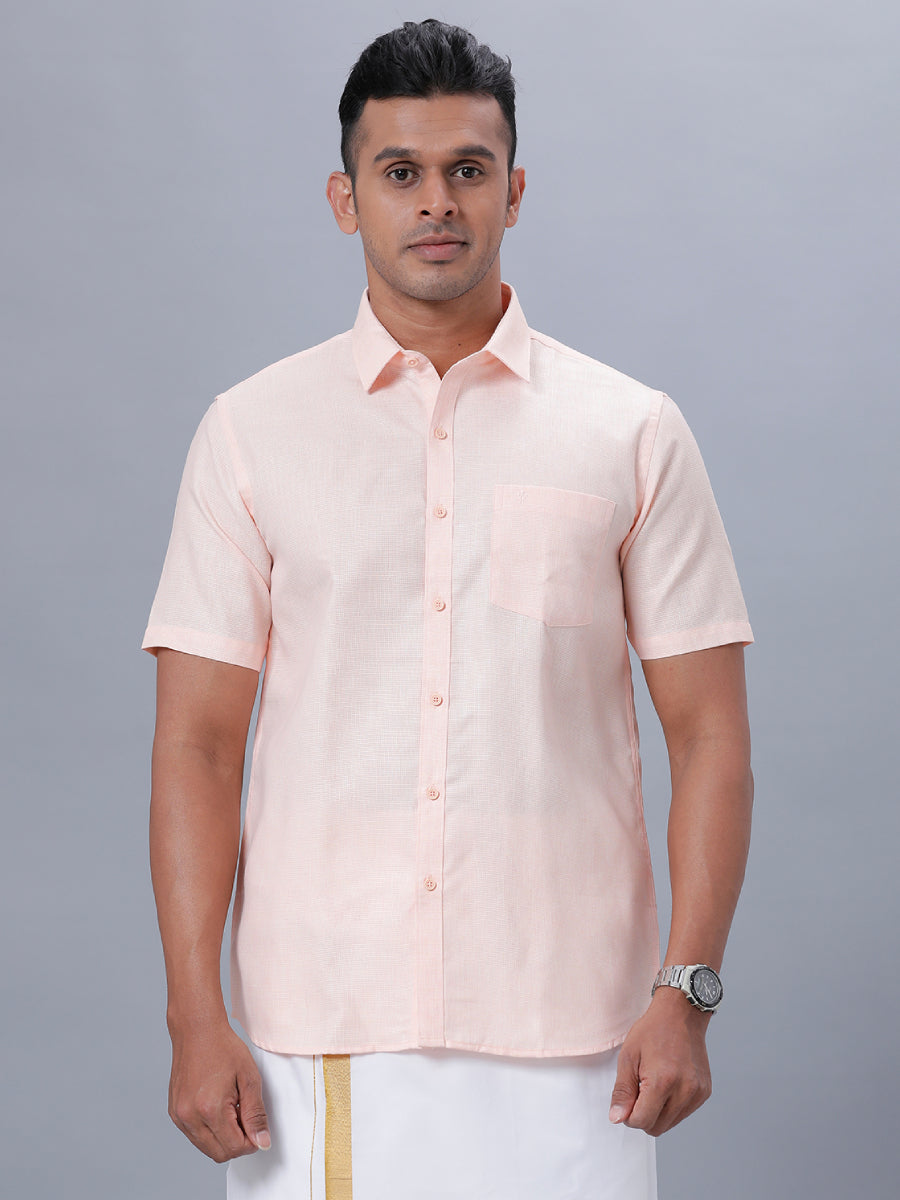 Mens Formal Shirt Half Sleeves Light Pink T25 TA4