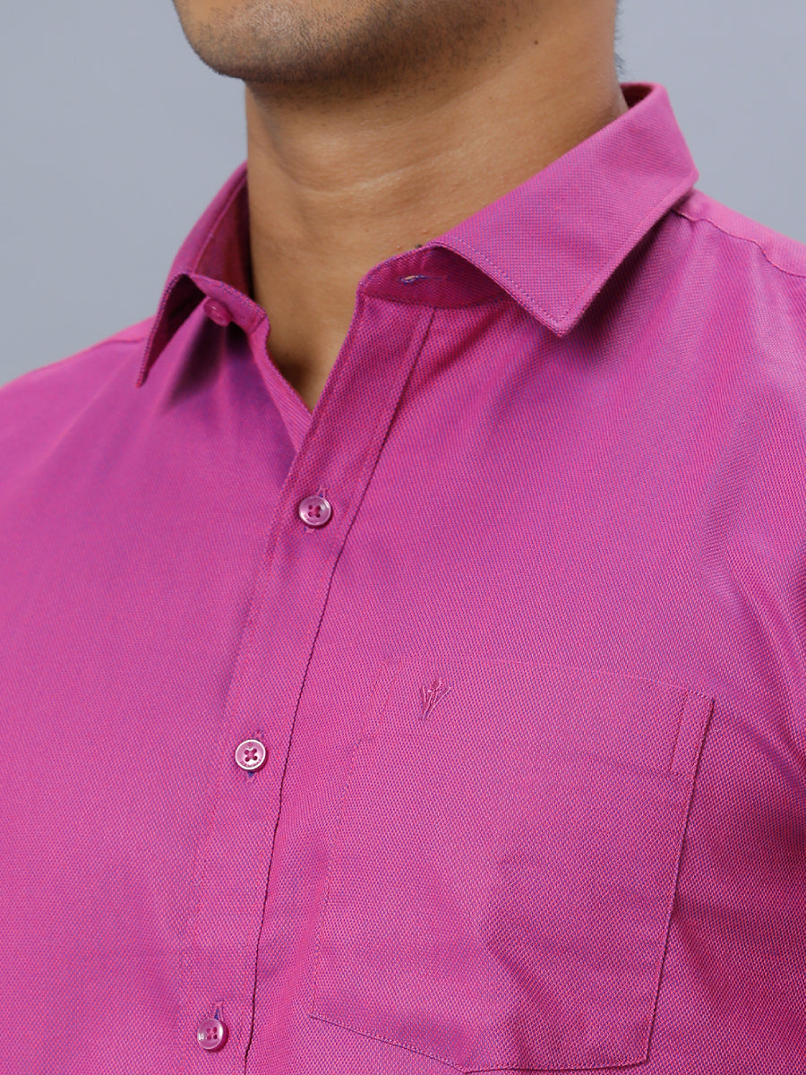 Mens Formal Shirt Half Sleeves Deep Pink T30 TF5-Zoomv iew