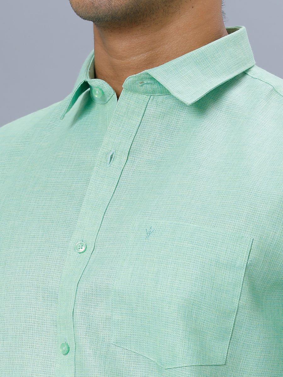 Mens Formal Shirt Half Sleeves Pista Green T25 TA3-Zoom view