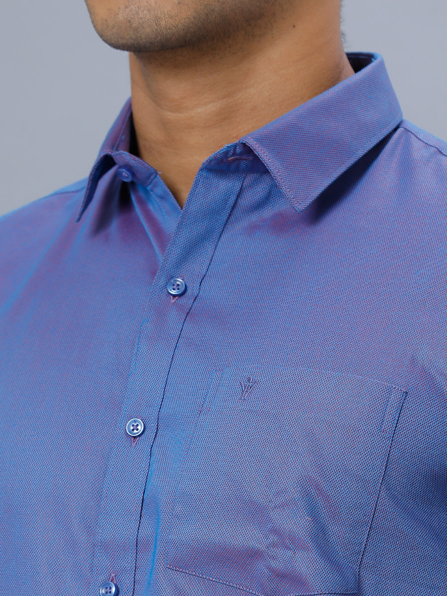 Mens Formal Shirt Half Sleeves Bright Purple T30 TF1-Zoom view