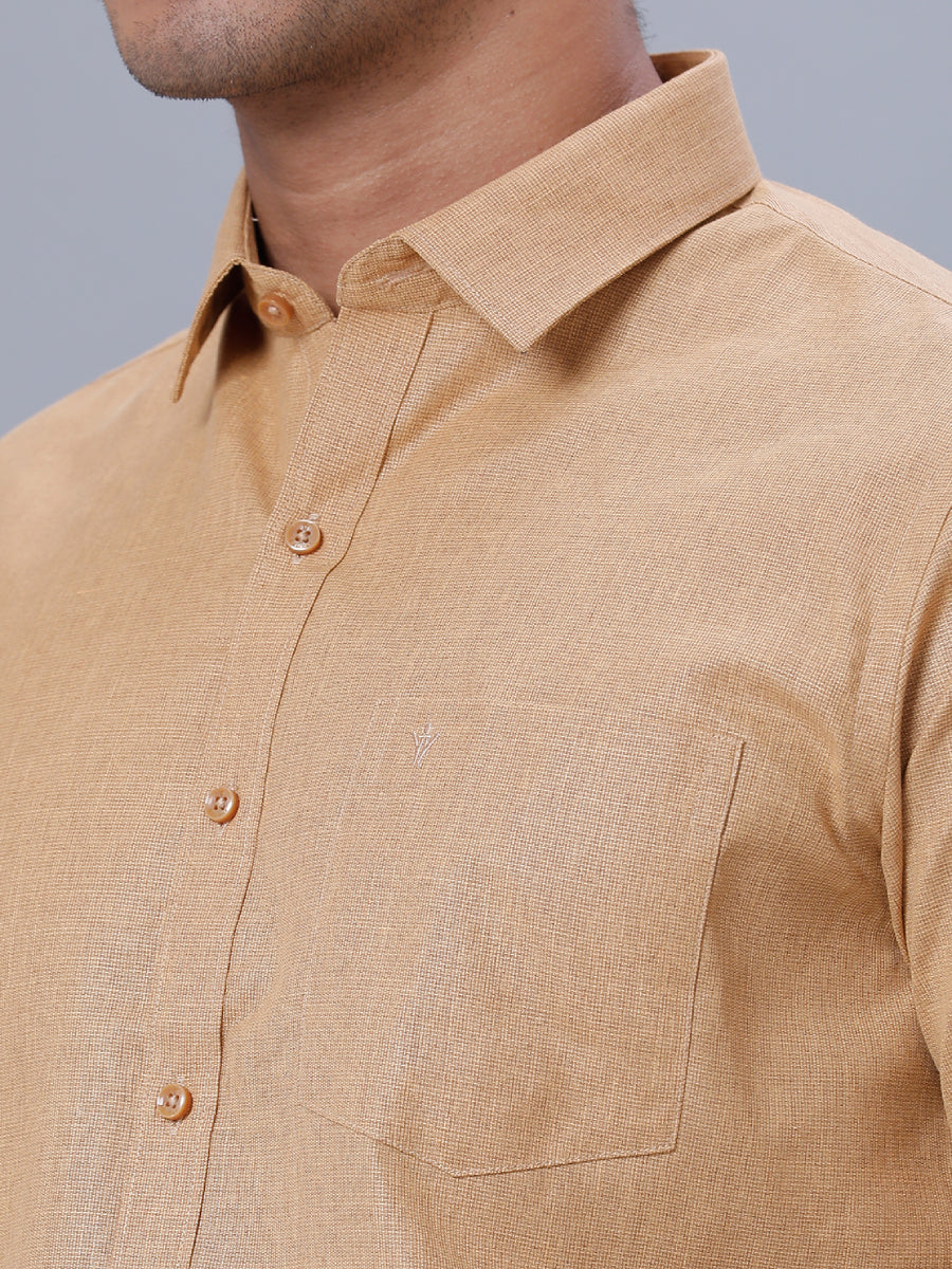 Mens Cotton Formal Half Sleeves Mustard Shirt T1 GC15