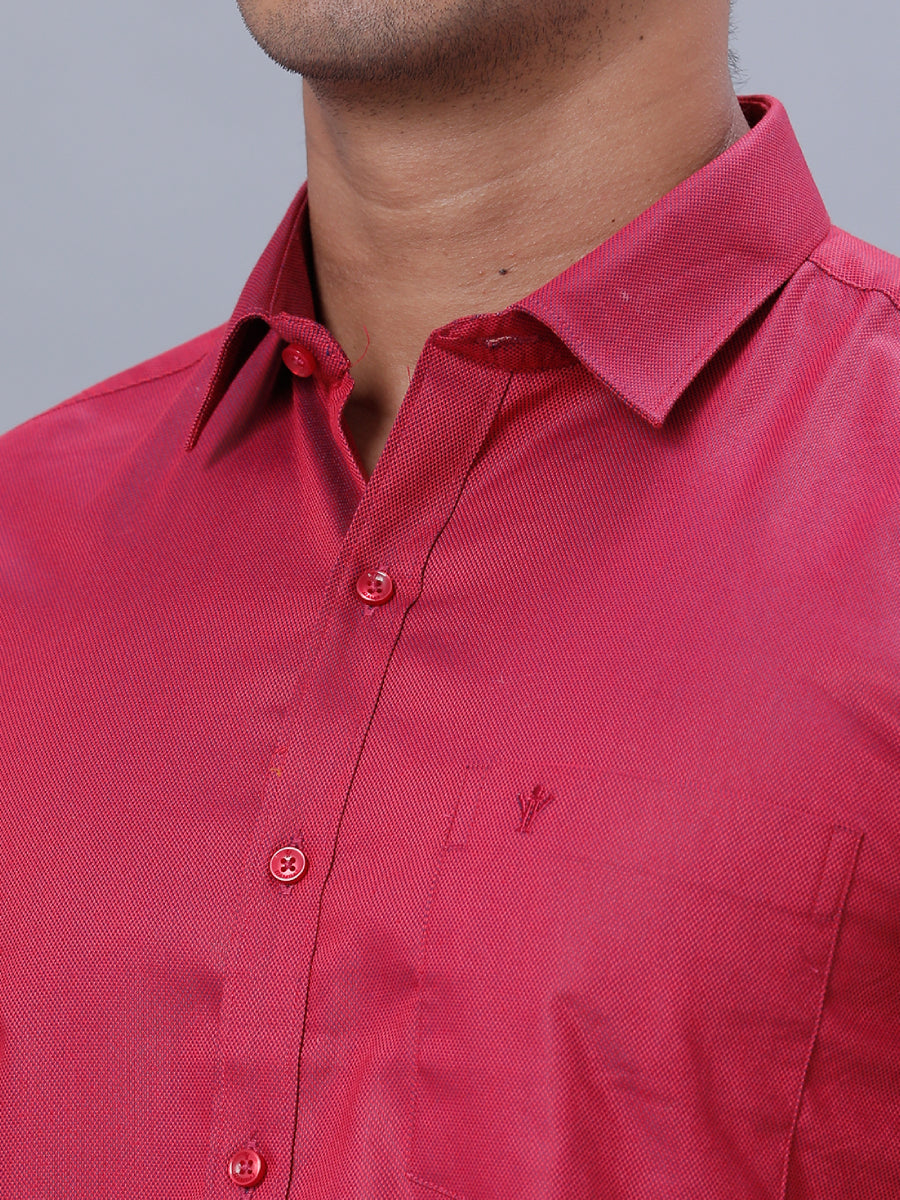 Mens Formal Shirt Half Sleeves Strong Red T30 TF6-Zoom view