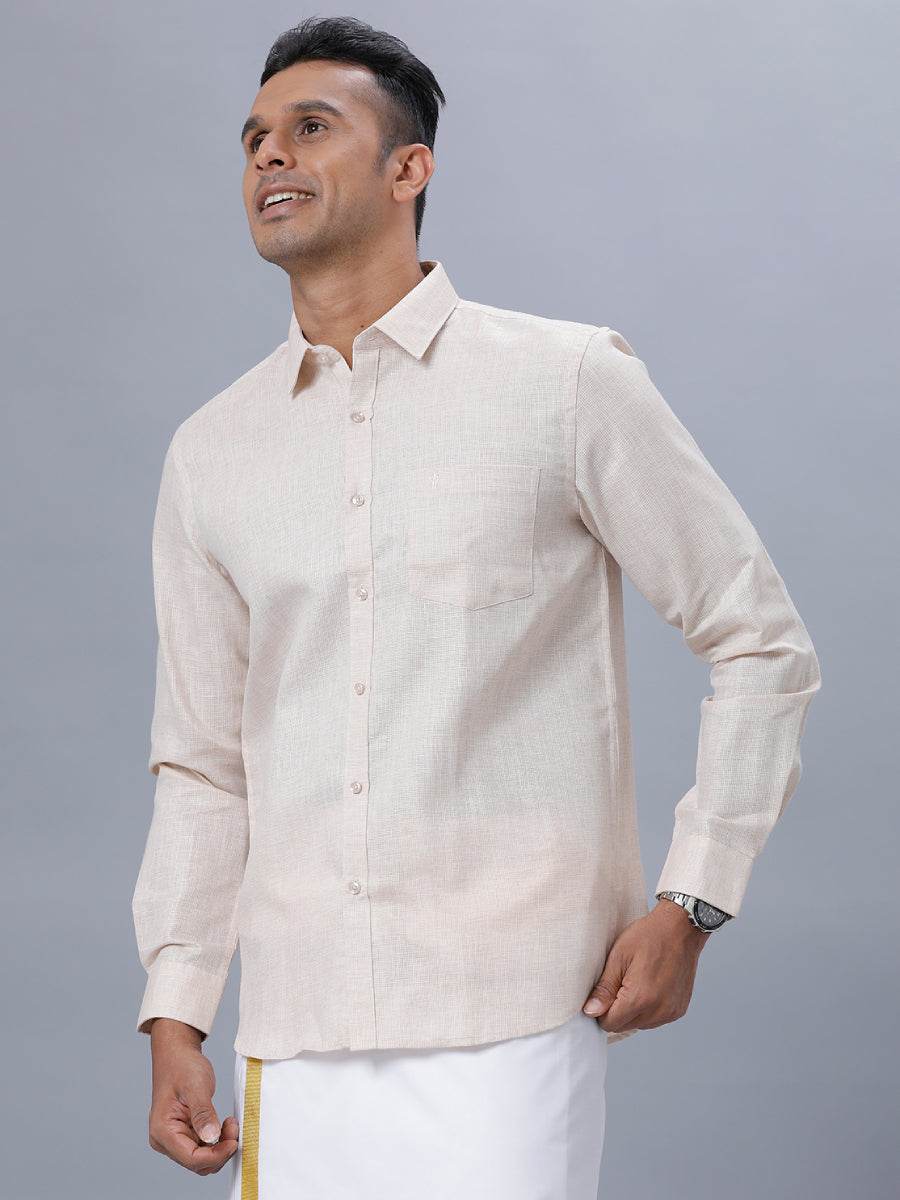 Mens Formal Shirt Full Sleeves Light Sandal T25 TA7-Side view