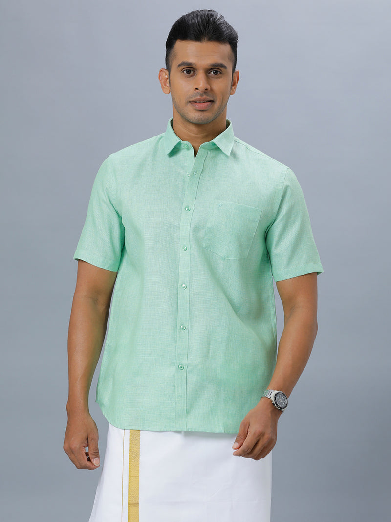 Mens Formal Shirt Half Sleeves Pista Green T25 TA3