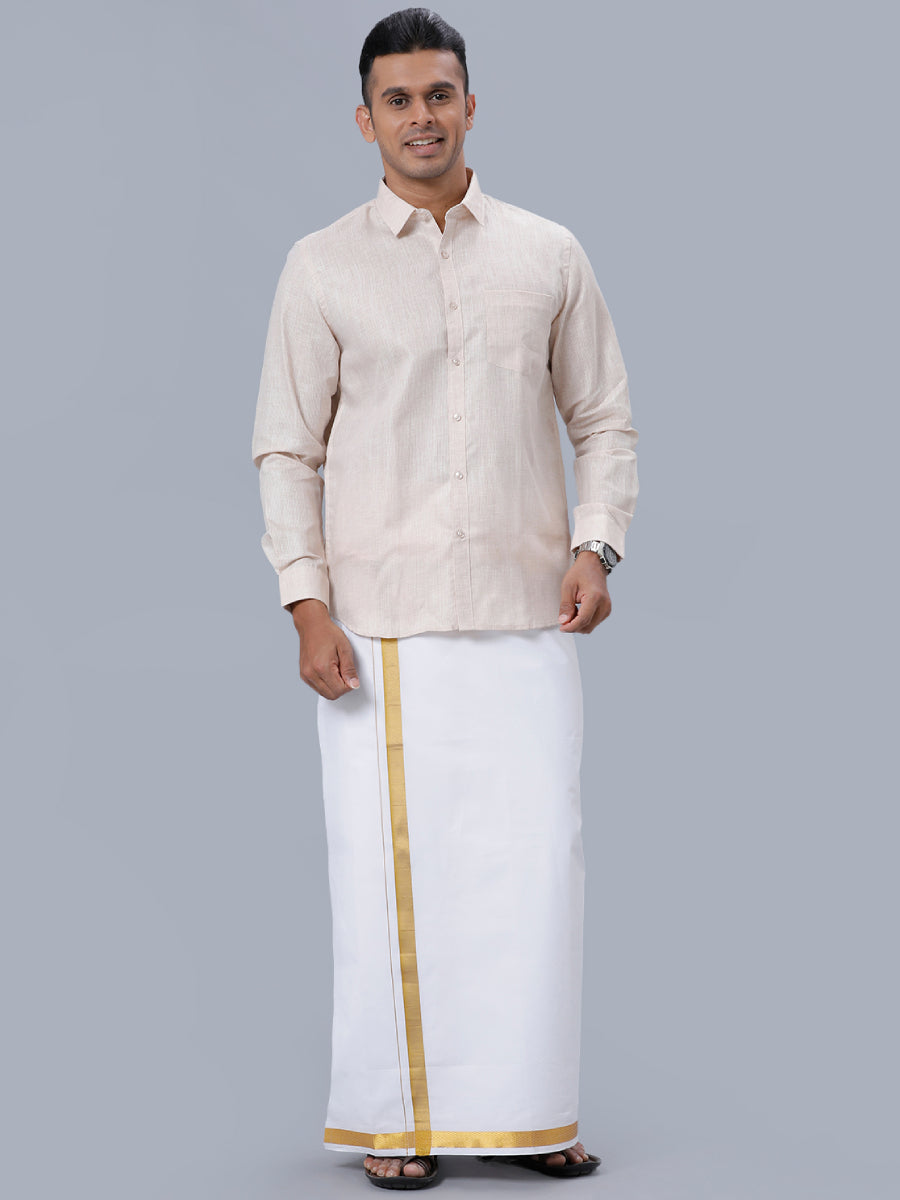 Mens Formal Shirt Full Sleeves Light Sandal T25 TA7-Full view