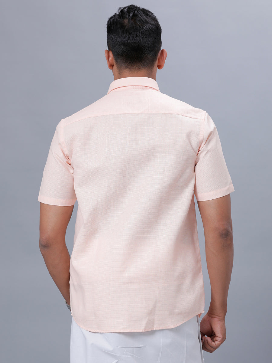 Mens Formal Shirt Half Sleeves Light Pink T25 TA4-Back view