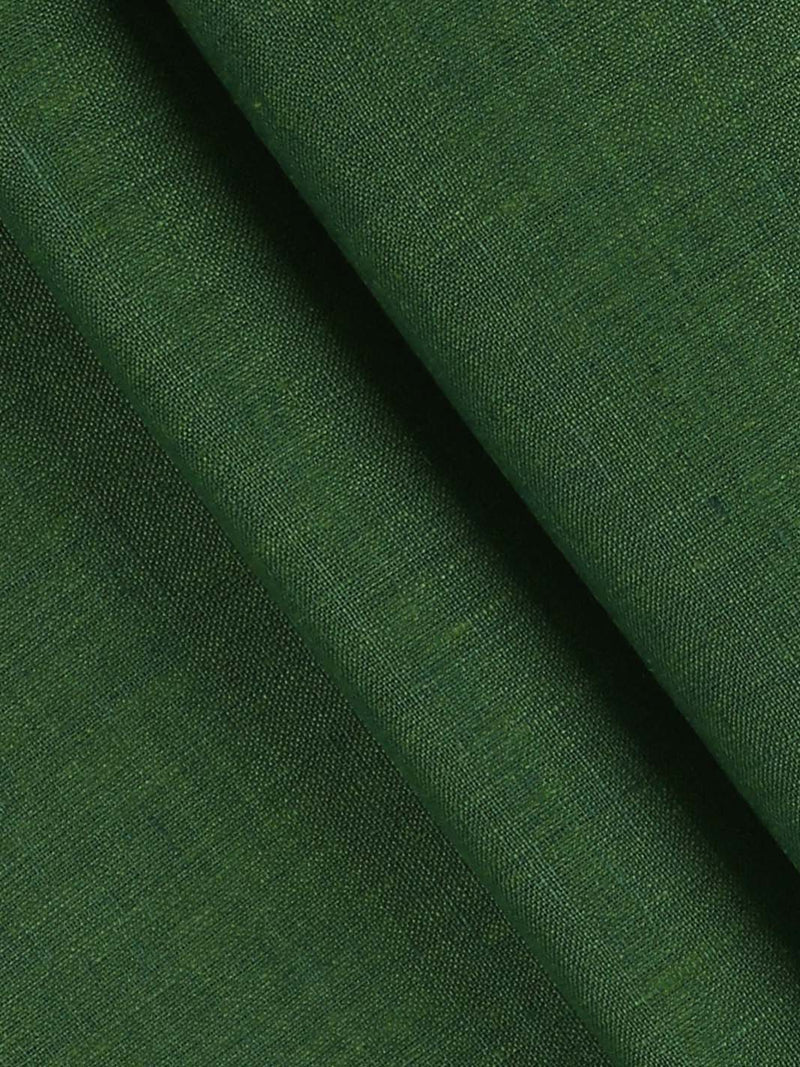 Pure Linen Colour Plain Shirt Fabric Green Legend