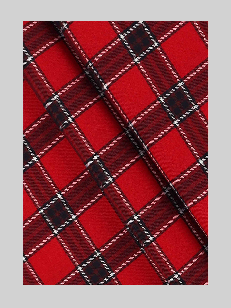Cotton Colour Check Shirt Fabric Red MBA