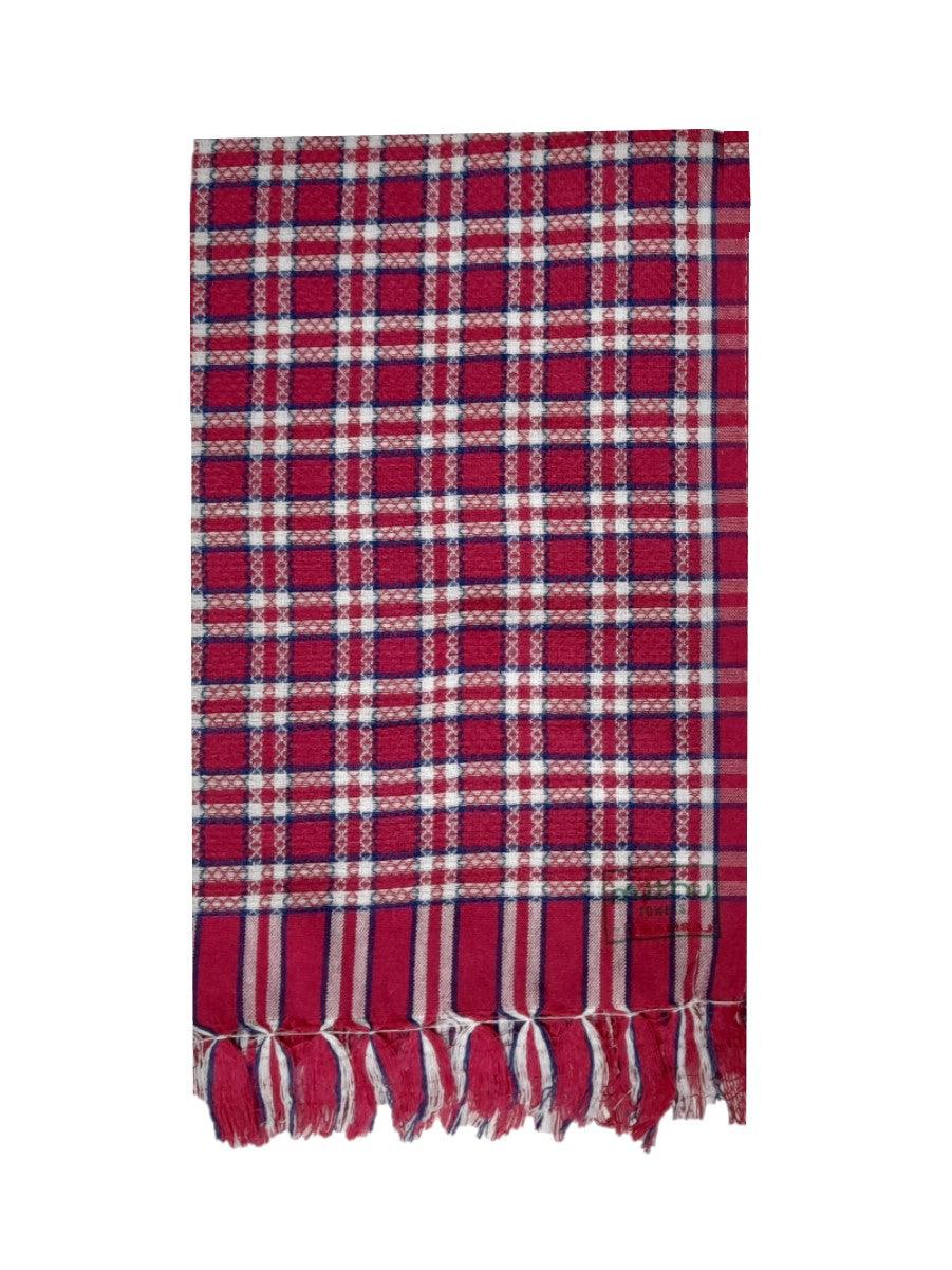 Checked Napkin Towel (5 in 1) -  Ramraj Cotton-Red