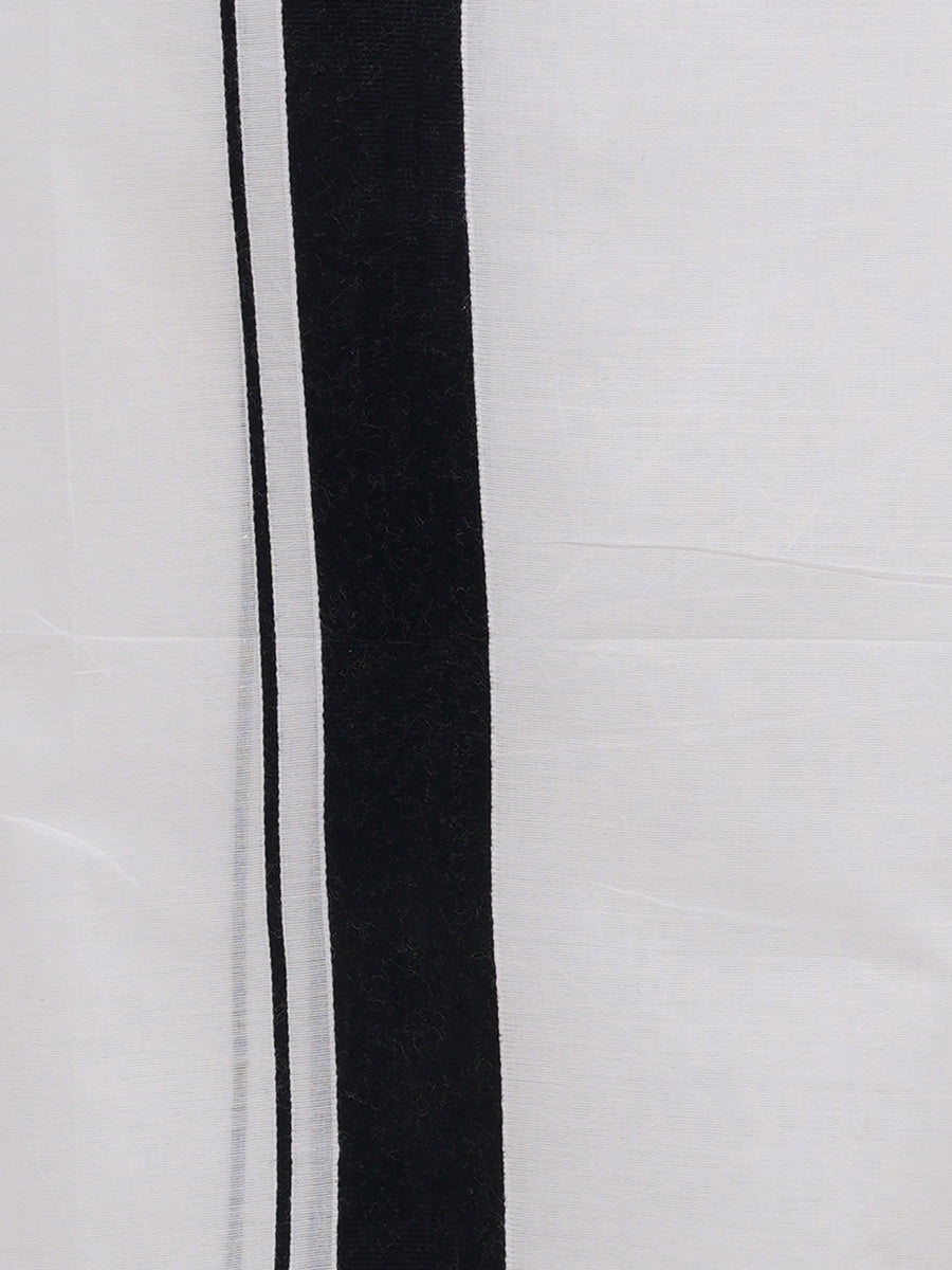 Men Black Fancy Border Double Layer Dhoti NO 5806
