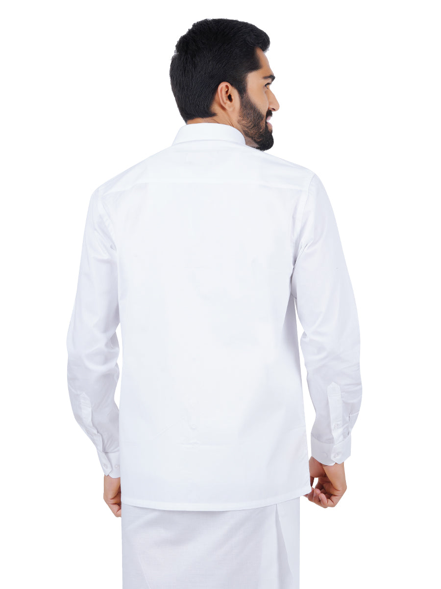 Mens Formal White Shirt Plus Size-Back alternative view