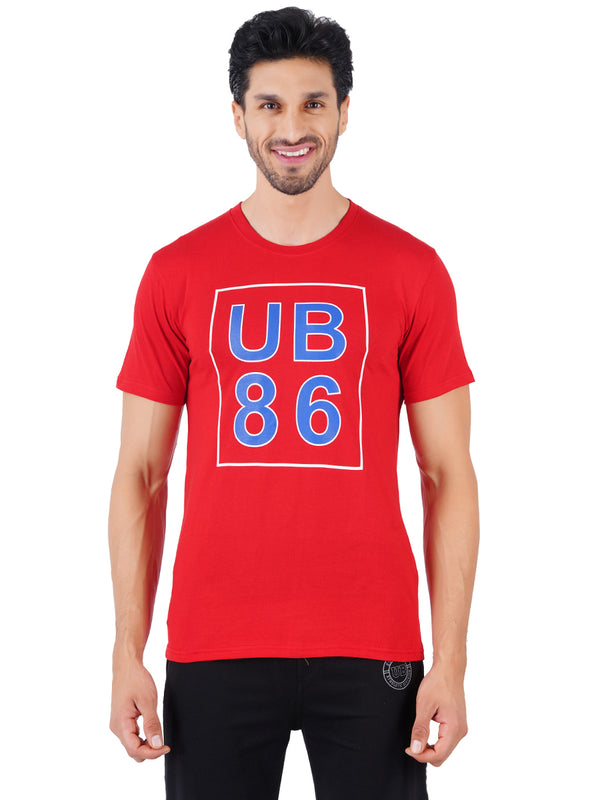 Super Combed Cotton Round Neck Graphic T-Shirt Red GT2