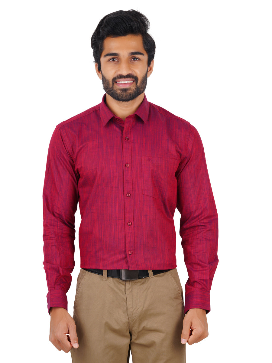 Mens Formal Shirt Full Sleeves Red T32 TH7