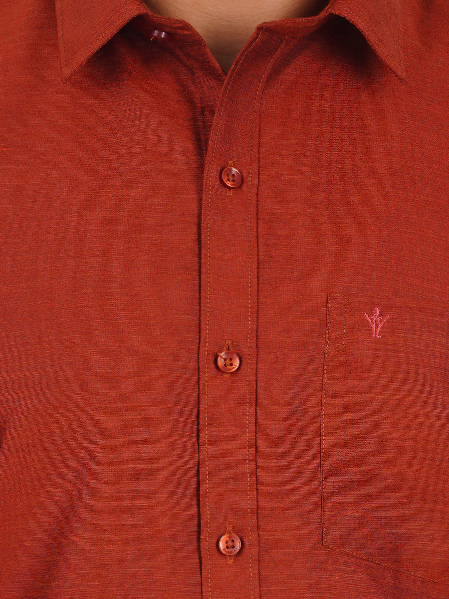 Mens Formal Shirt Full Sleeves Copper Brown T29 TE2-Zoom view