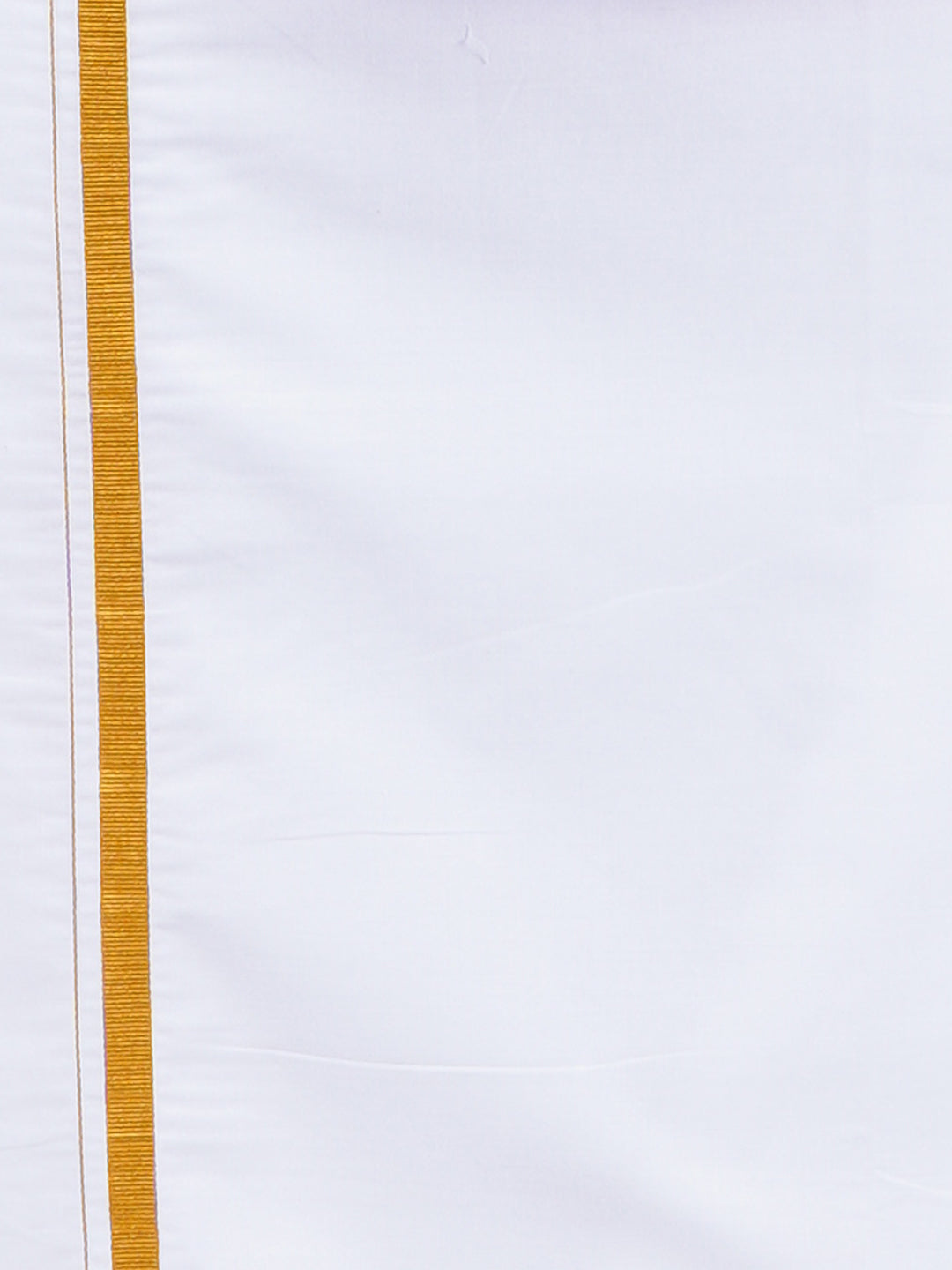 Mens Cotton Color Half Sleeves Shirt with 1/2'' Gold Jari Dhoti Combo-Bottom view