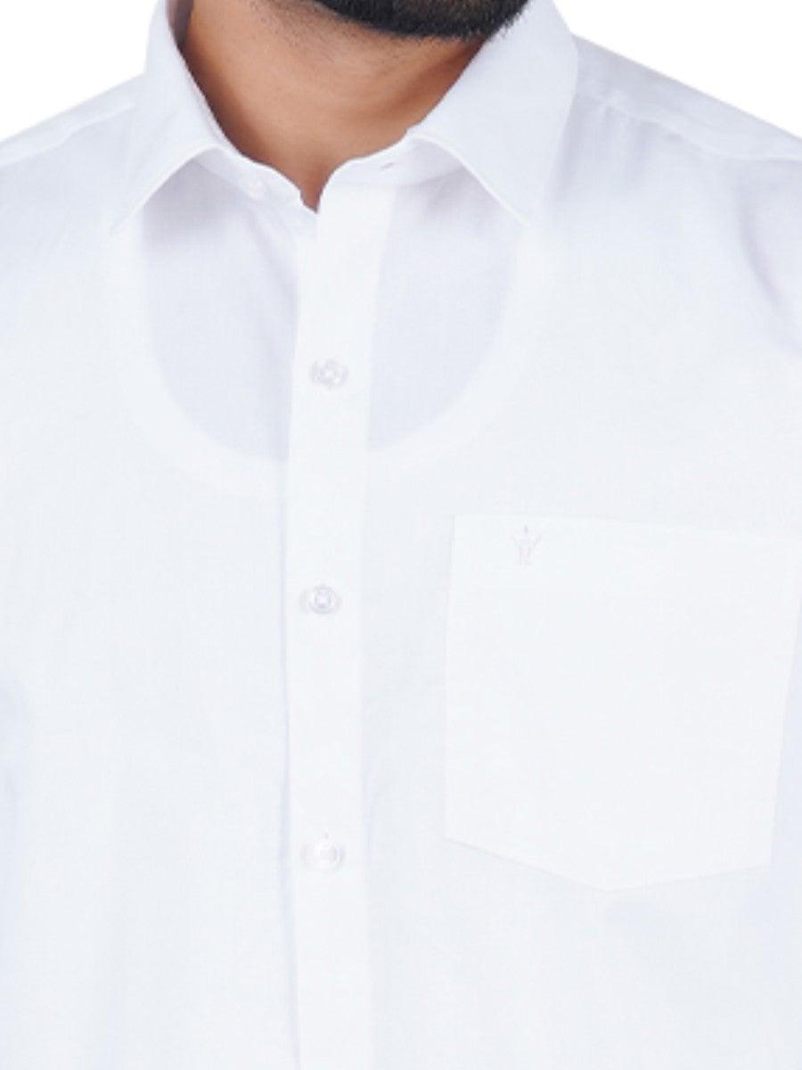 Cotton White Full Sleeves Shirt (2 Pcs Combo Pack) -  Ramraj Cotton-Zoom view