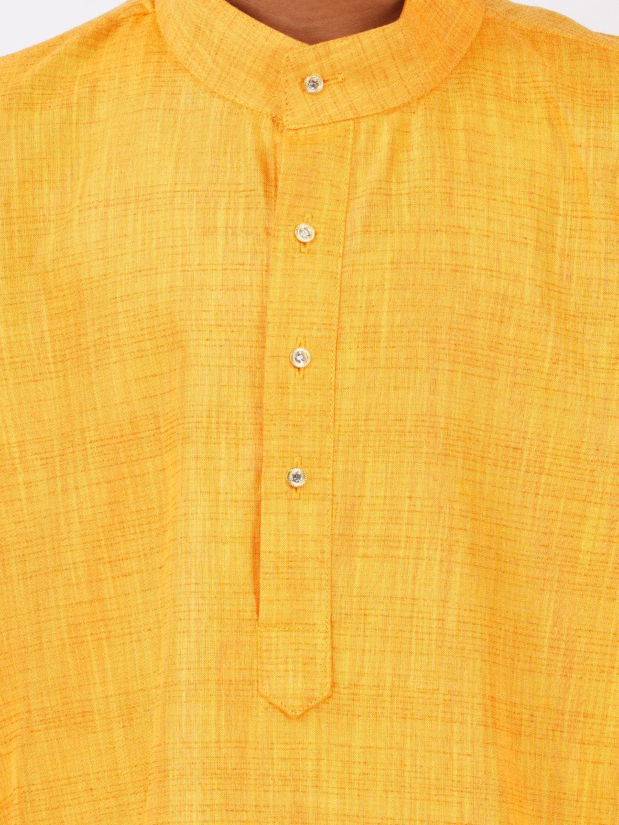 Boys Kurta Pyjama Set Golden Yellow -  Ramraj CottonBoys Kurta Pyjama Set Golden Yellow-Zoom view