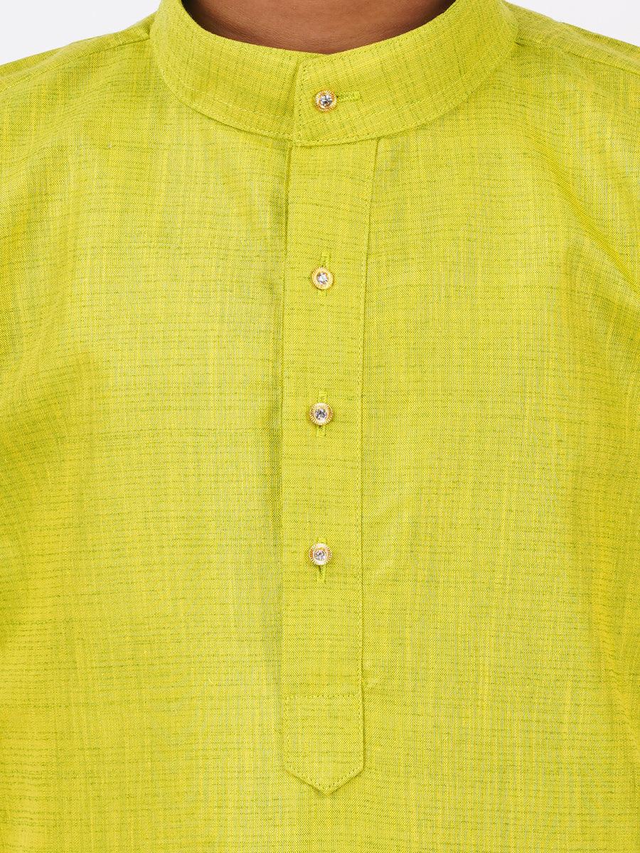 Boys Kurta Pyjama Set Fuego Green -  Ramraj CottonBoys Kurta Pyjama Set Fuego Green-Zoom view