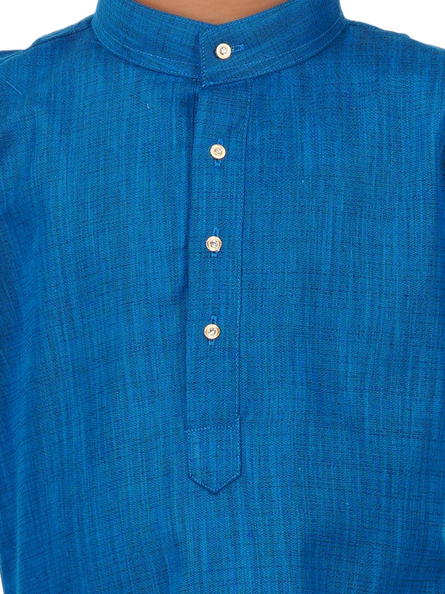 Boys Kurta Pyjama Set Blue -  Ramraj Cotton-Zoom view
