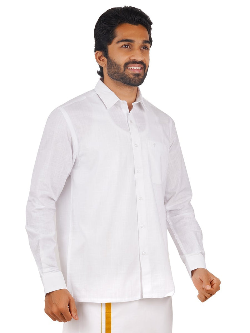Mens Cotton White Shirt Full Sleeves Winner Plus Size
