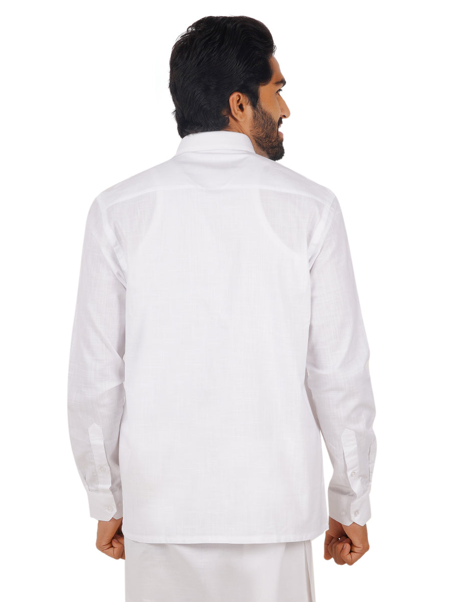 Mens Cotton White Shirt Full Sleeves Plus Size Award