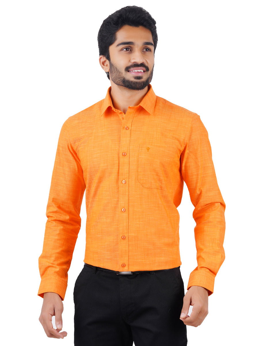 Mens Formal Shirt Full Sleeves Plus Size Dark Orange CL2 GT7
