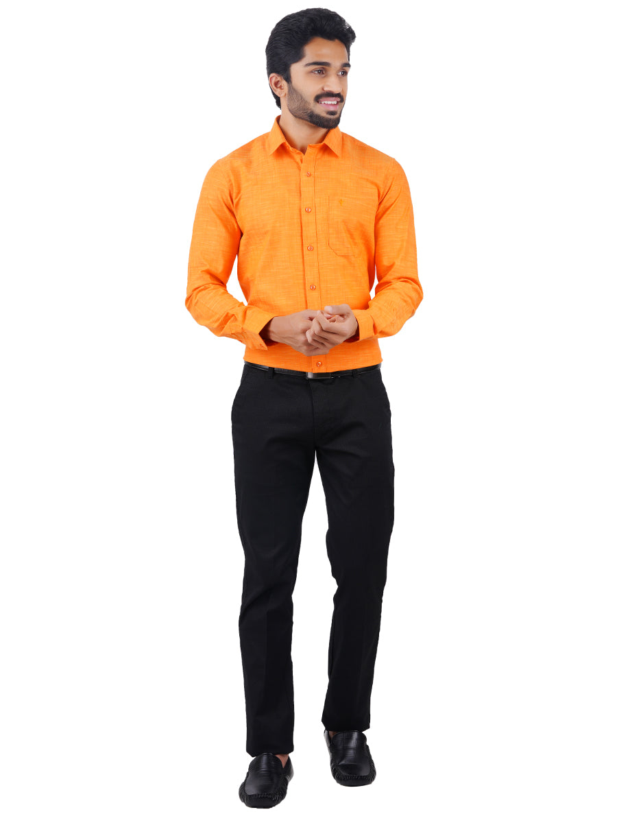 Mens Formal Shirt Full Sleeves Plus Size Dark Orange CL2 GT7-Full view