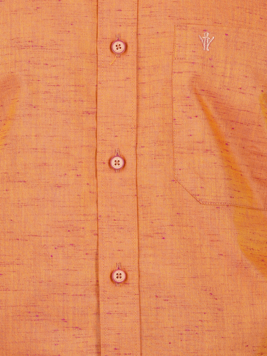 Mens Formal Shirt Half Sleeves Orange T16 CO3-Zoom view