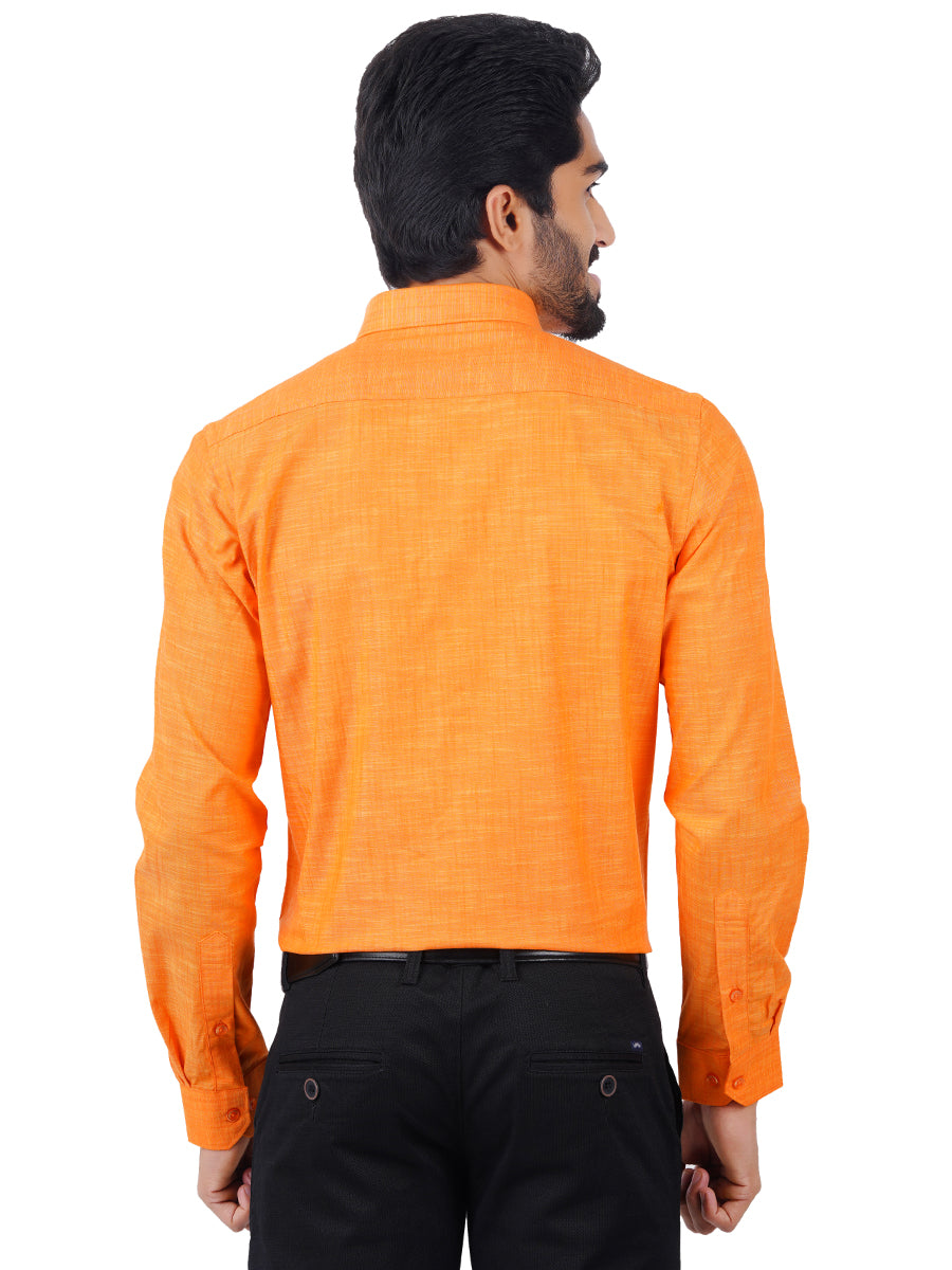 Mens Formal Shirt Full Sleeves Dark Orange CL2 GT7-Back view