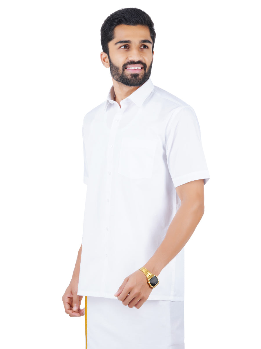 Mens Anti-Viral Half Sleeves Shirt Cotton Care -Side view