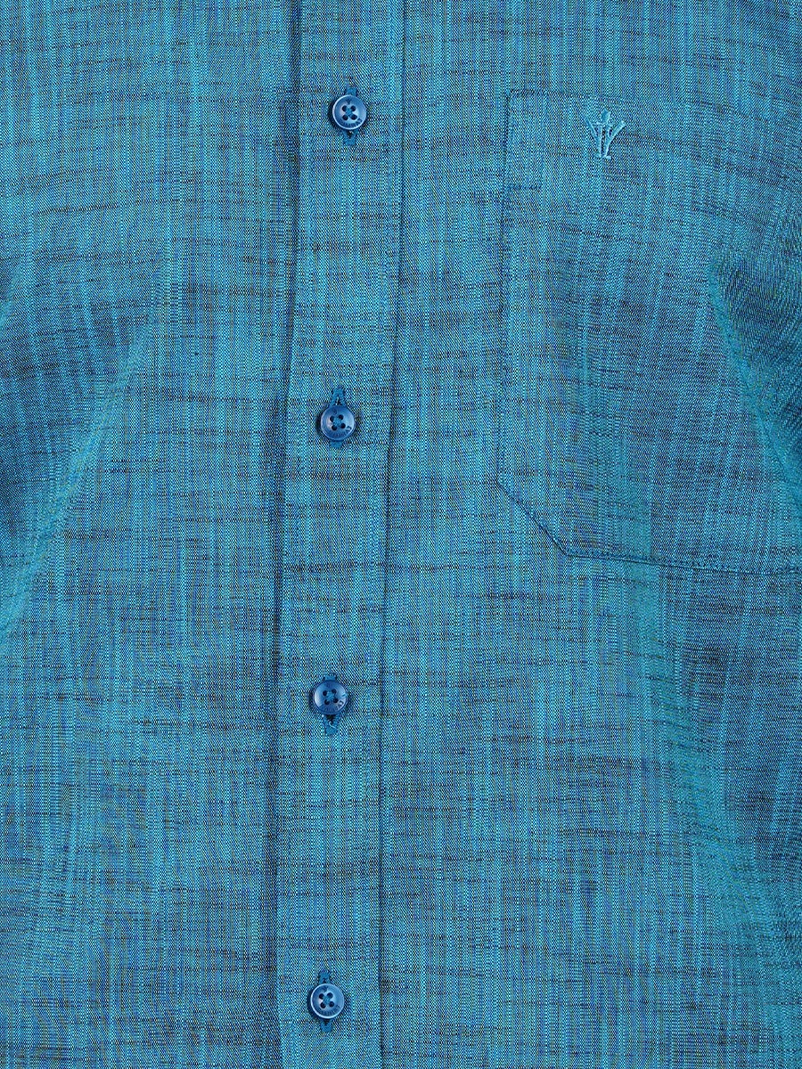 Mens Formal Shirt Full Sleeves Plus Size Blue CL2 GT9-Zoom view