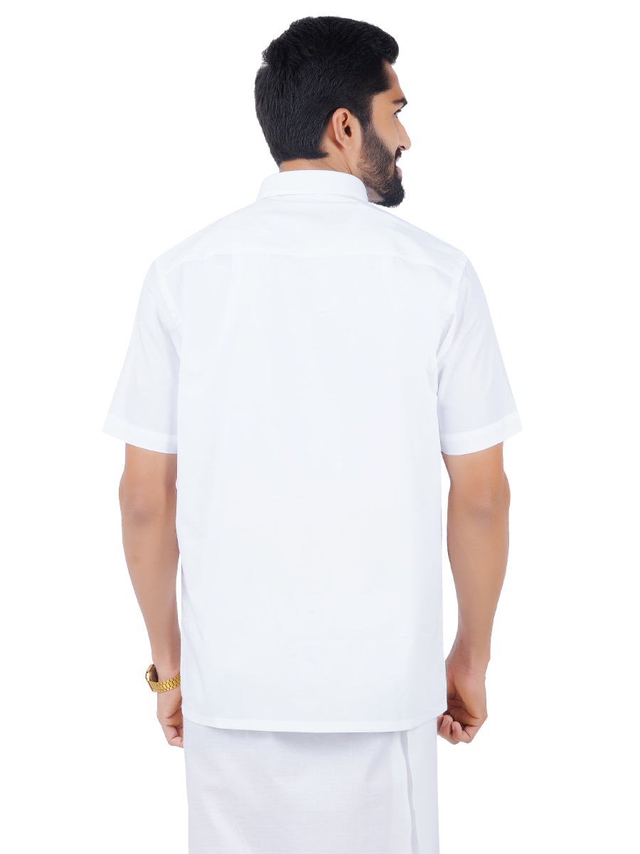 Mens Formal White Shirt Plus Size-Back view