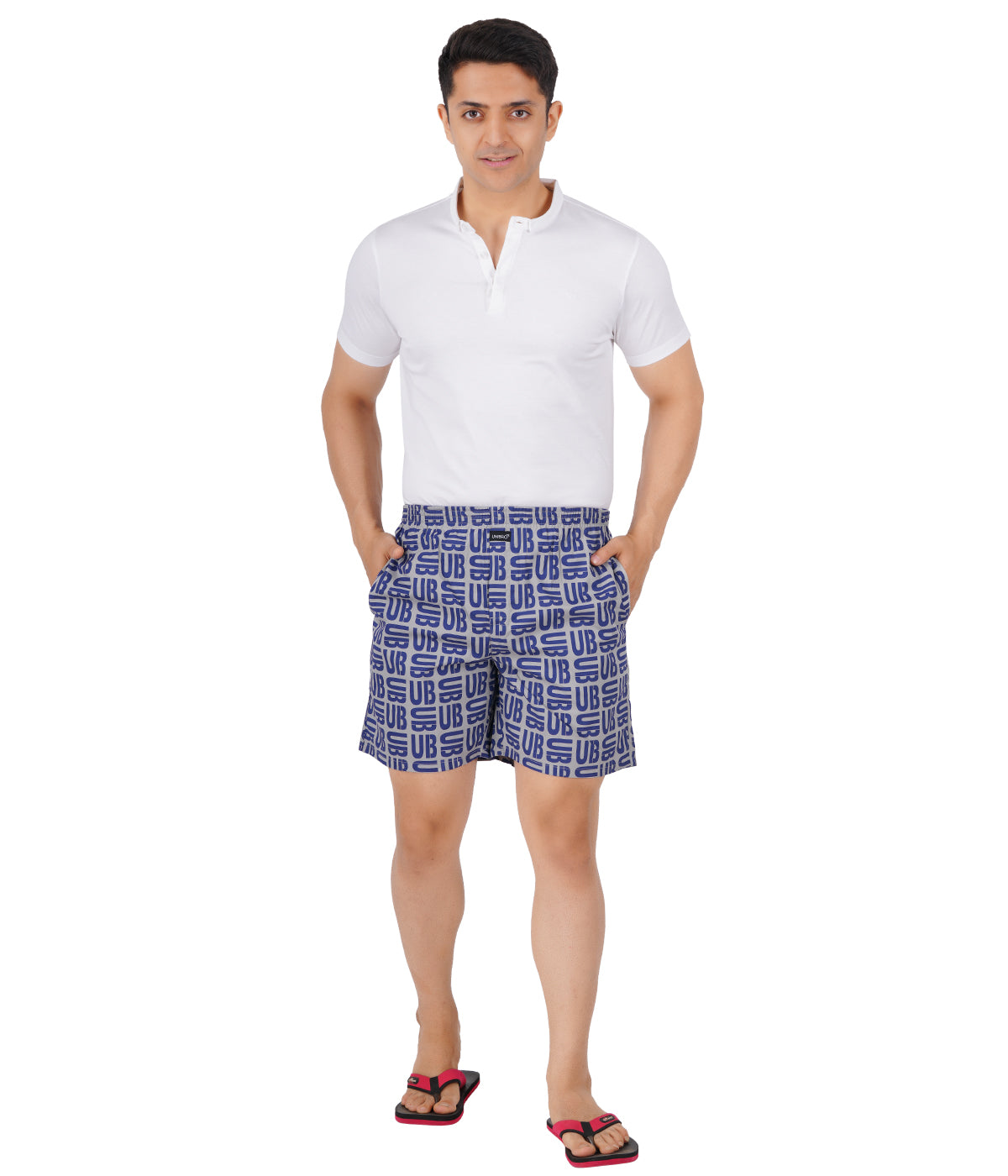 Mens Printed Woven Boxer Long WB19