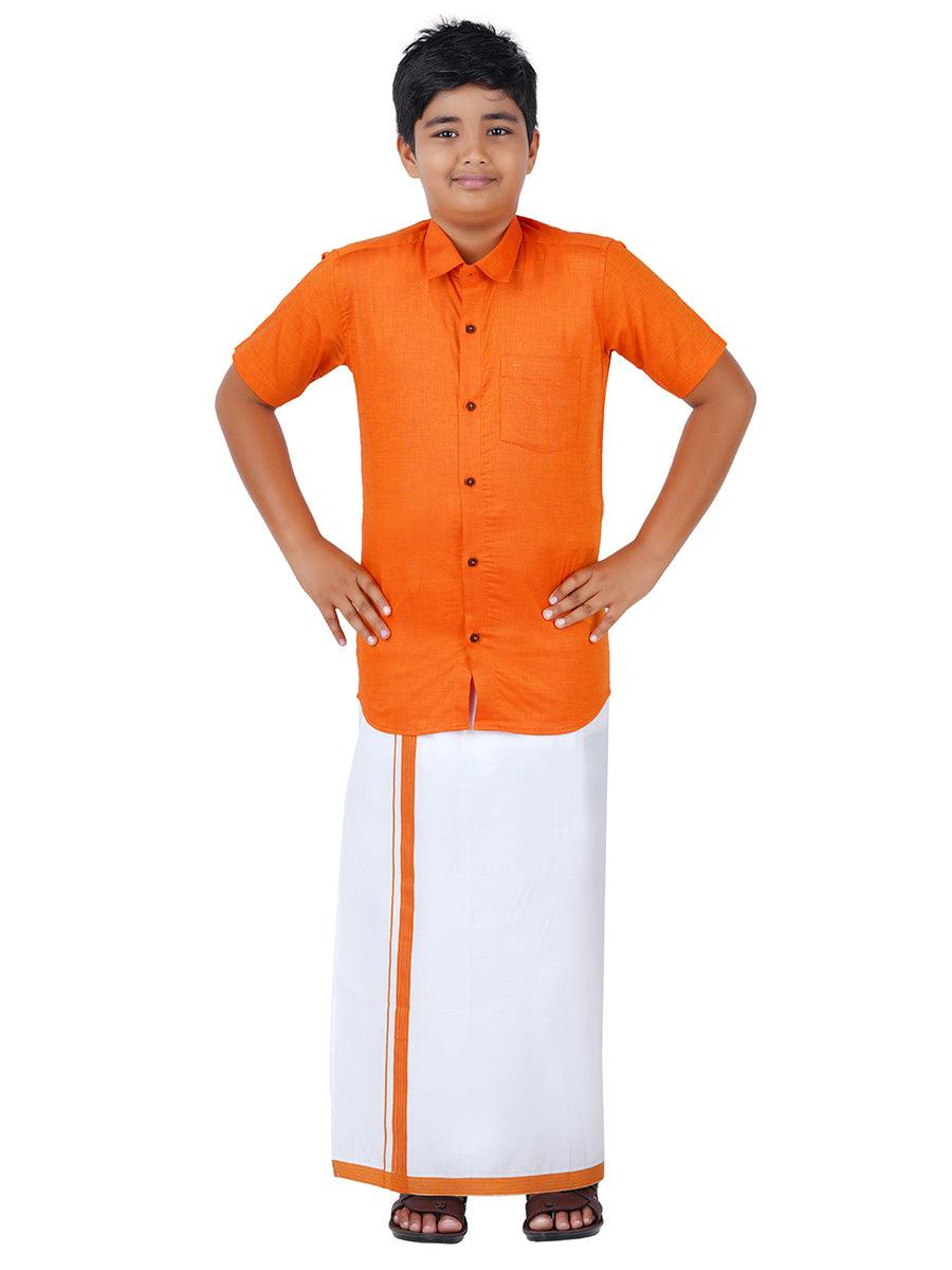 Boys Matching Dhoti & Shirt Combo GL1 -  Ramraj Cotton-Front view