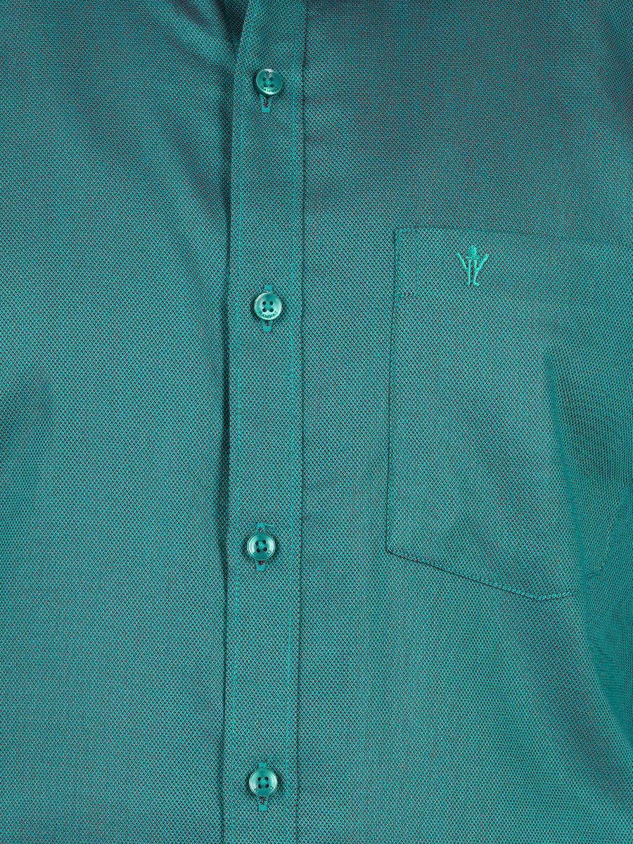 Mens Formal Shirt Half Sleeves Cyan Green T30 TF3-Zoom view
