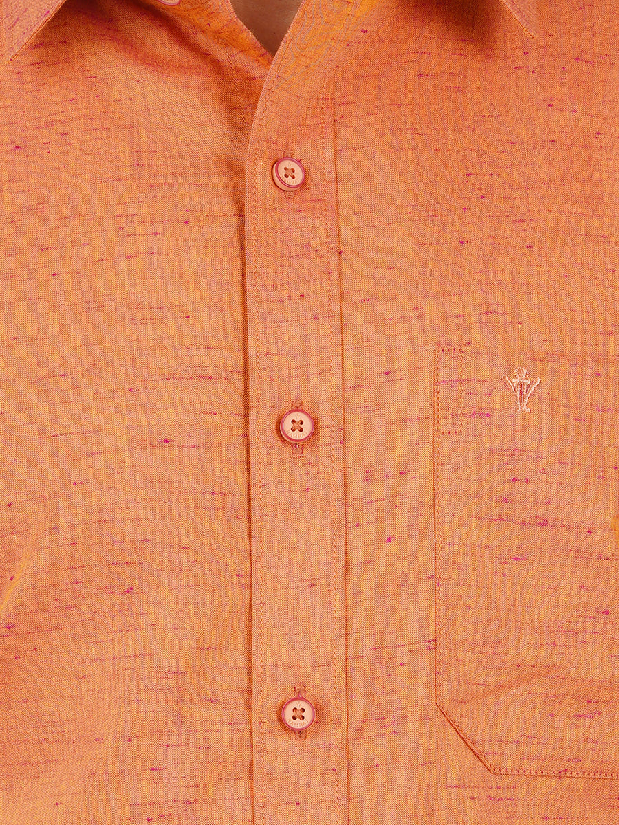 Mens Formal Shirt Full Sleeves Orange T16 CO3-ZOOM VIEW