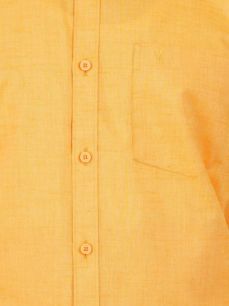 Mens Cotton Formal Shirt Full Sleeves Light Orange T16 CO8-Zoom view