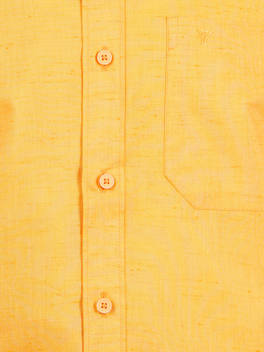 Mens Cotton Formal Shirt Half Sleeves Light Orange T16 CO8-Zoom view