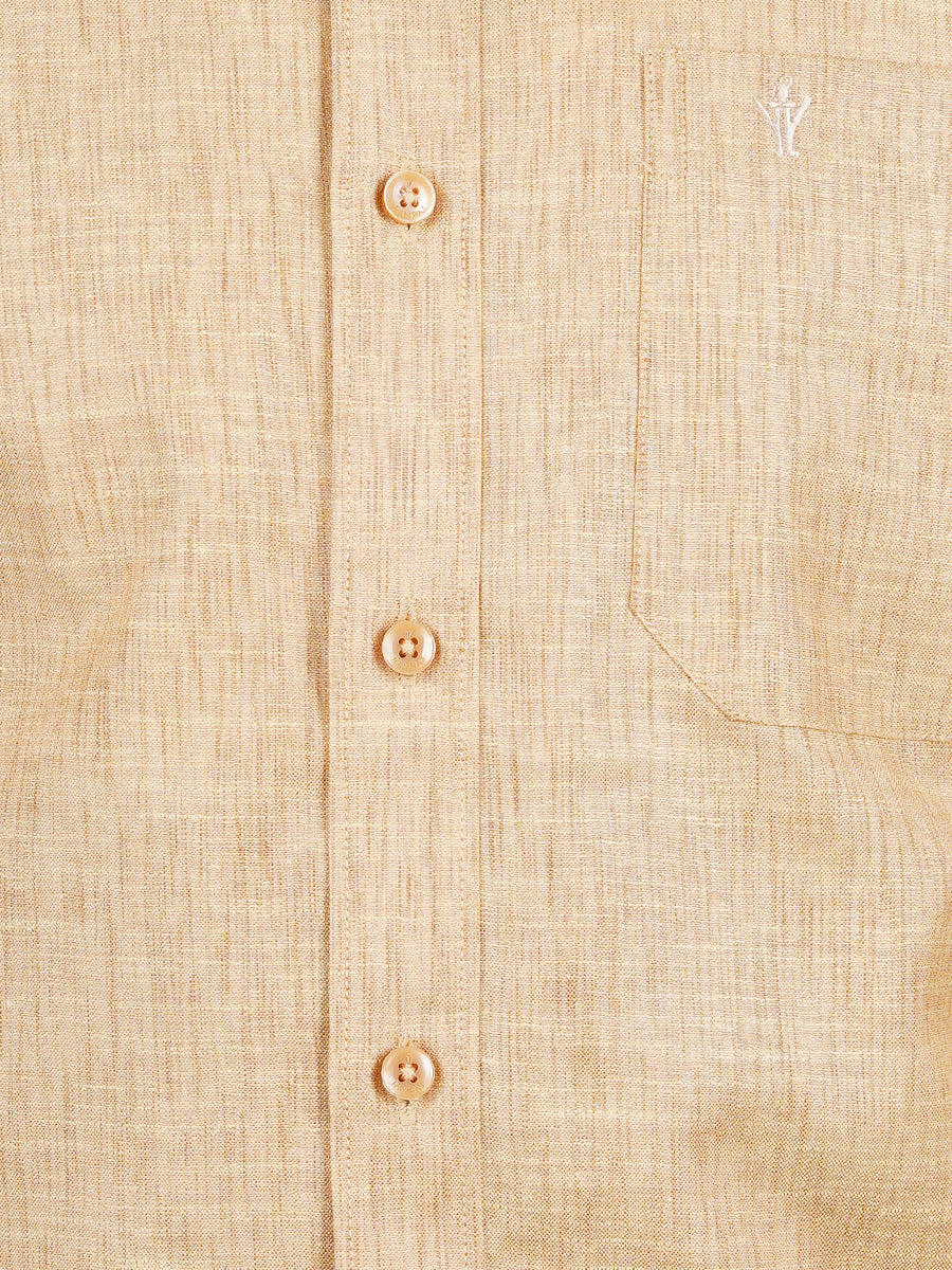Mens Cotton Blended Formal Shirt Full Sleeves Dark Sandal T12 CK2-Zoom view