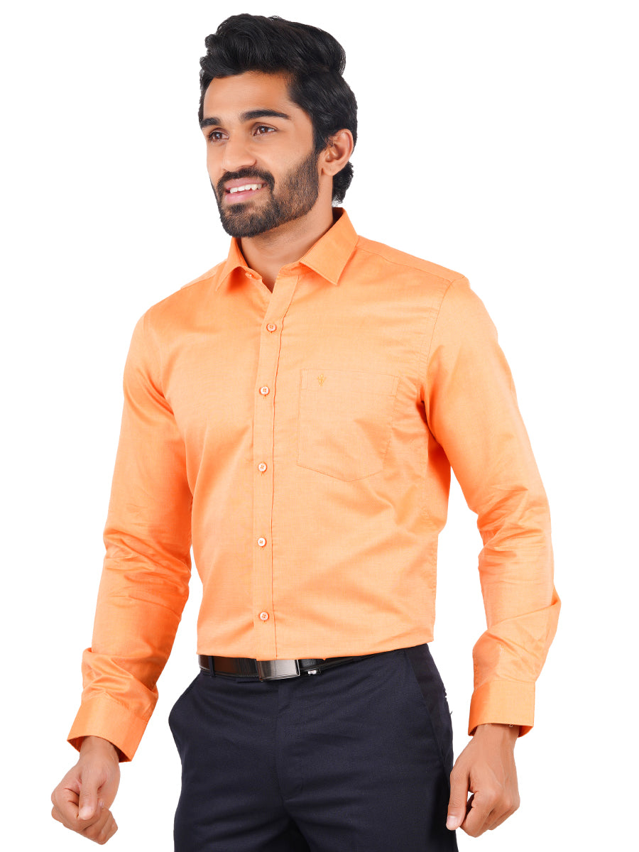Premium Cotton Shirt Full Sleeves Orange EL GP17-Side view