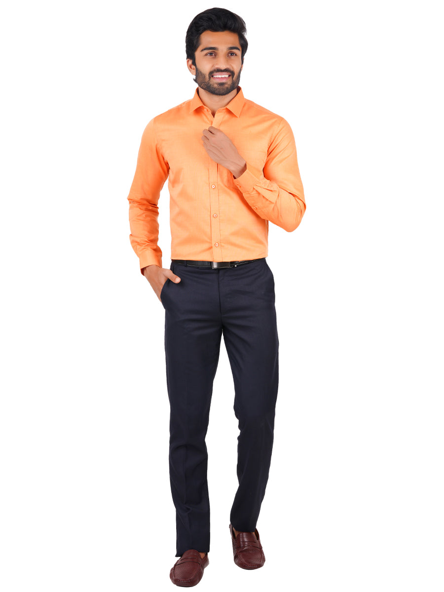 Premium Cotton Shirt Full Sleeves Orange EL GP17-Full view