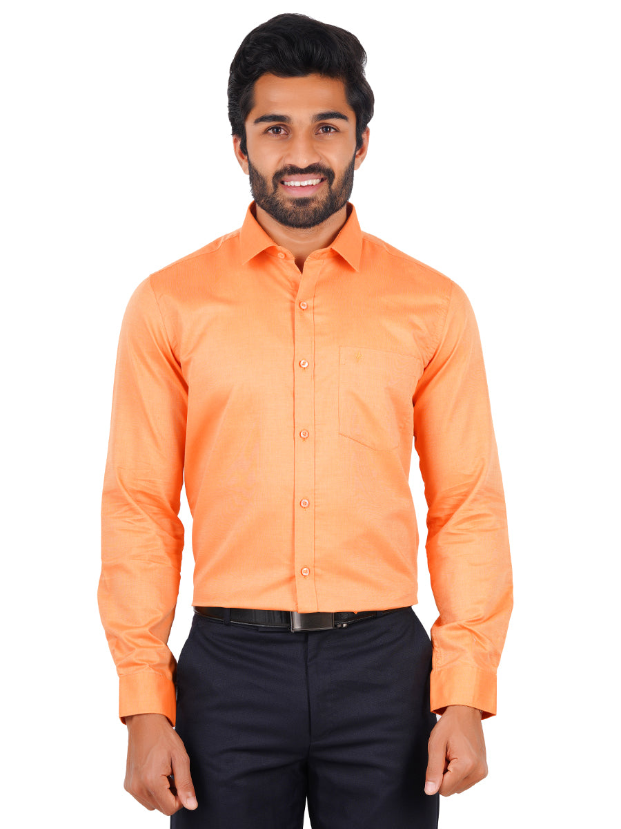 Premium Cotton Shirt Full Sleeves Orange EL GP17