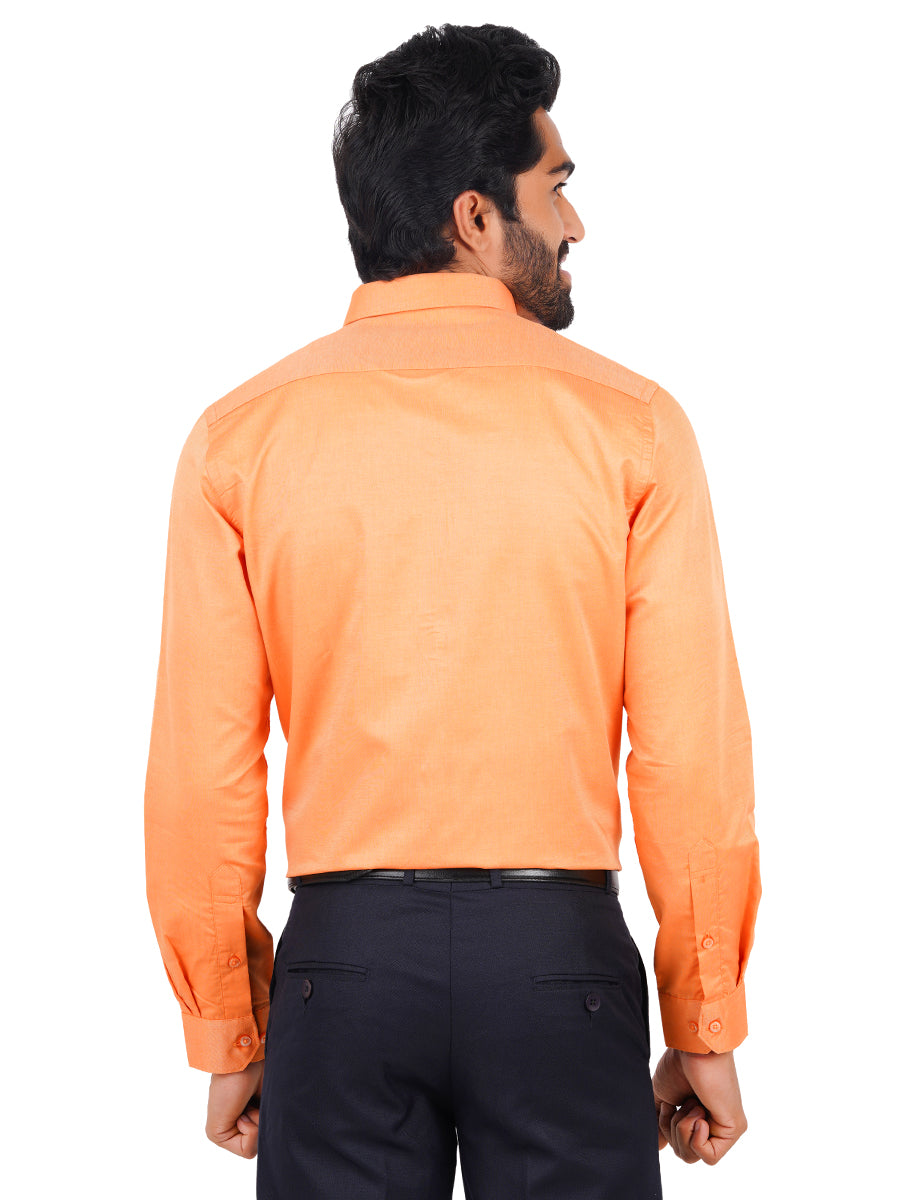 Premium Cotton Shirt Full Sleeves Orange EL GP17-Back view