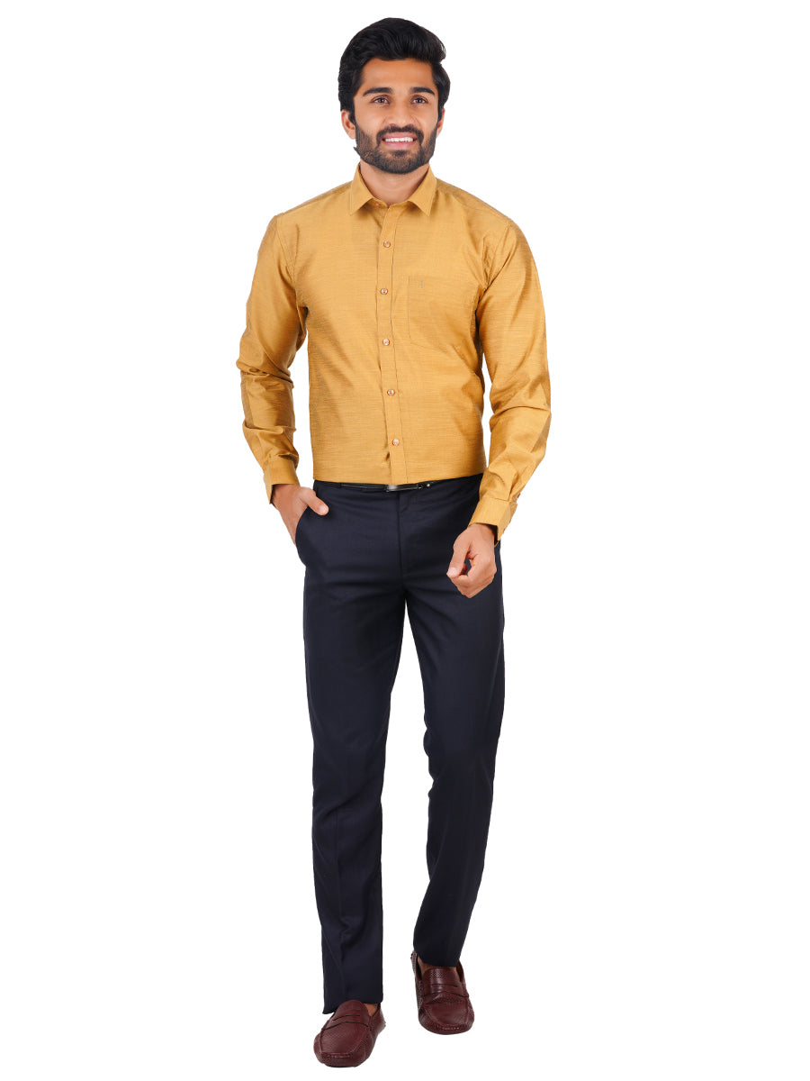 Mens Formal Shirt Full Sleeves Luxor Gold T29 TE1-Full view