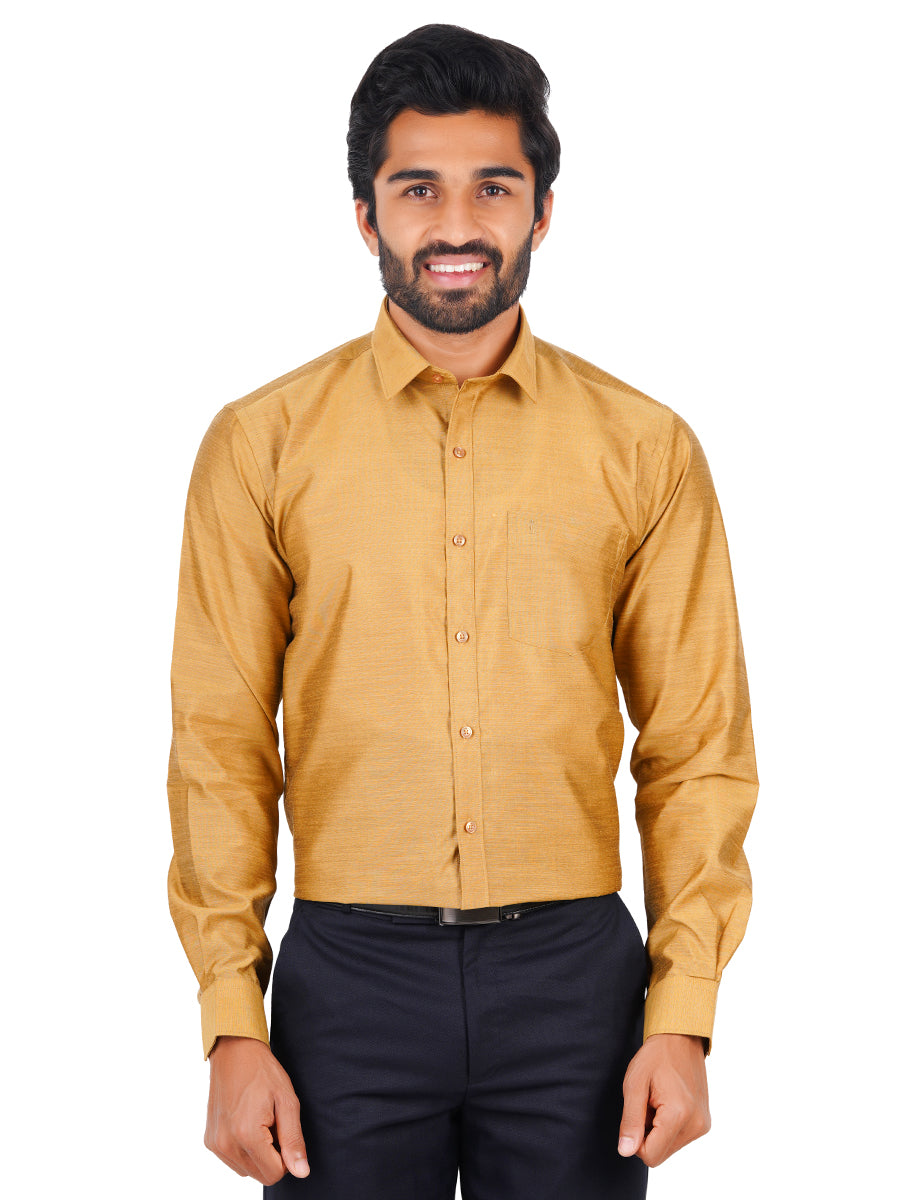 Mens Formal Shirt Full Sleeves Luxor Gold T29 TE1