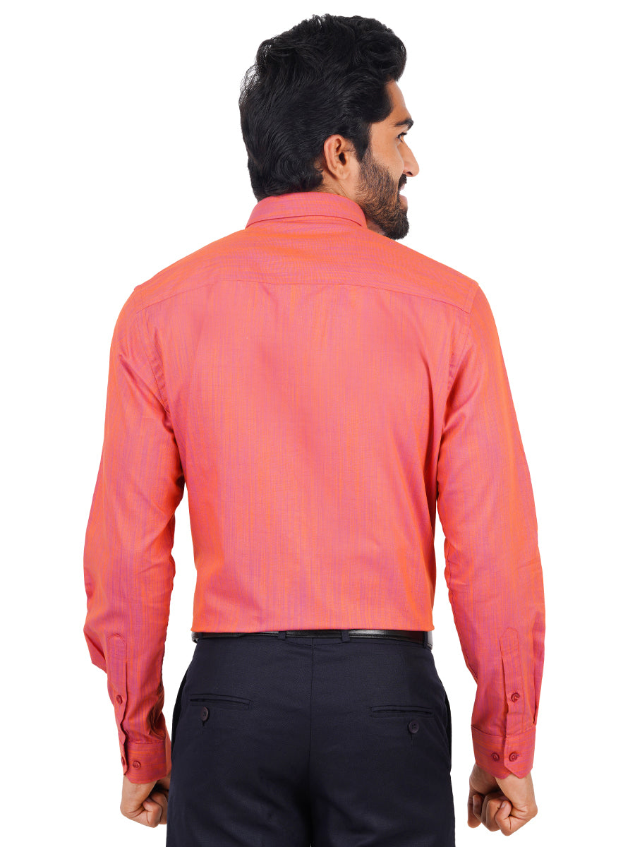 Mens Formal Shirt Full Sleeves Pale Violet Red T32 TH10-Back view